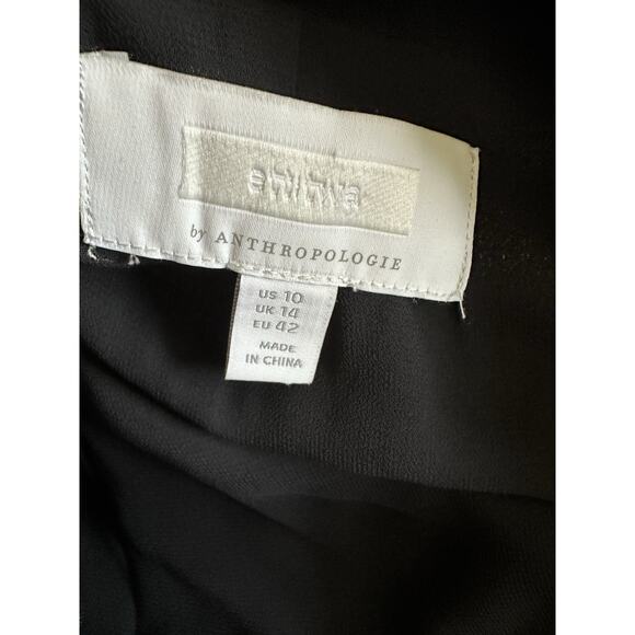 Anthropologie Ett Twa Black Summer Wrap/Open Long Sleeve Blazer Cardigan US 10 - Picture 5 of 6